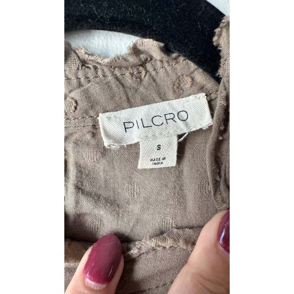 Pilcro Anthropologie Long Sleeve Mock Kneck Swing Dress Boho Cotton Mini S - Picture 7 of 8